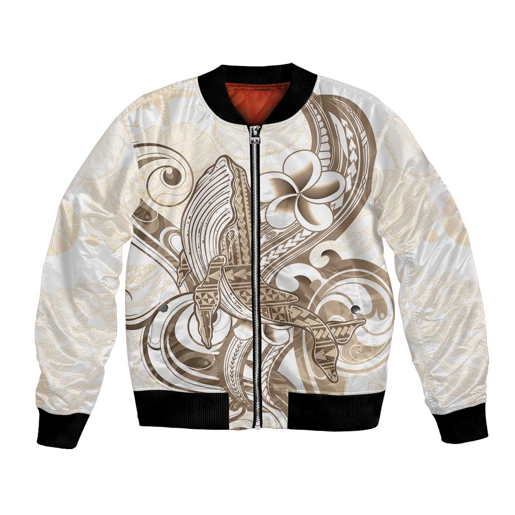 Brown Hawaii Humpback Whale Bomber Jacket Polynesian Tribal Ocean Vibes LT14 Unisex Brown - Polynesian Pride