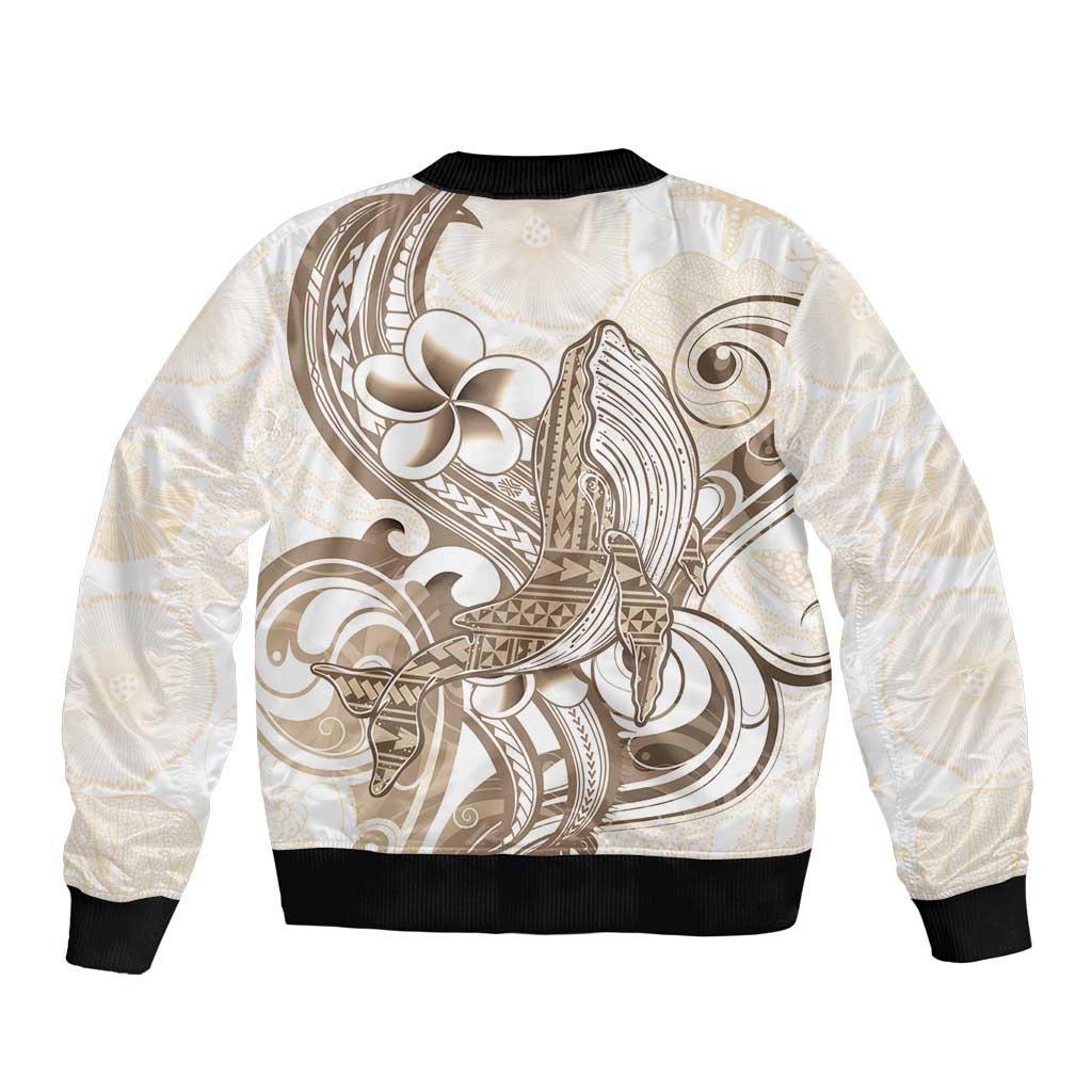 Brown Hawaii Humpback Whale Bomber Jacket Polynesian Tribal Ocean Vibes LT14 - Polynesian Pride