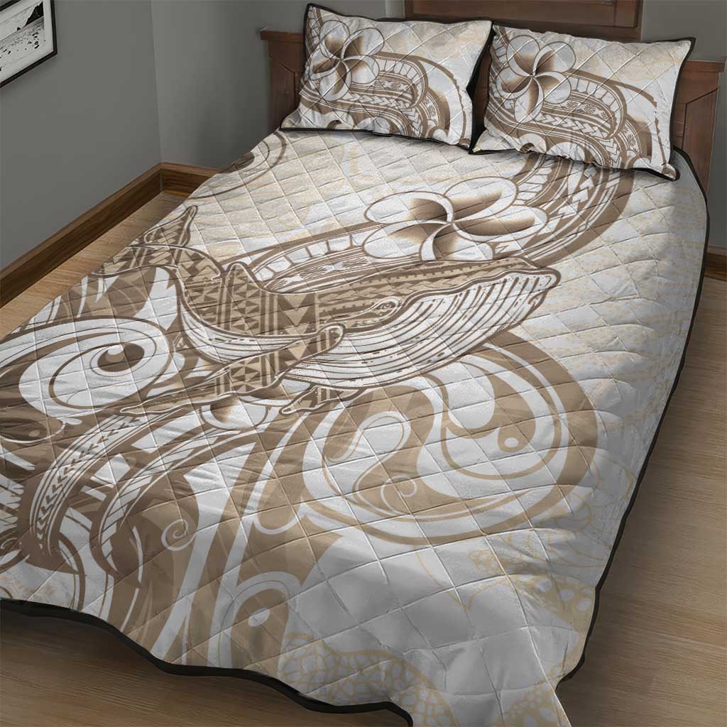 Brown Hawaii Humpback Whale Quilt Bed Set Polynesian Tribal Ocean Vibes LT14 - Polynesian Pride