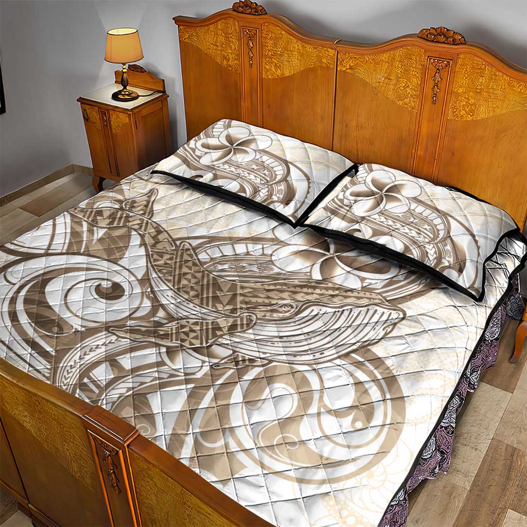 Brown Hawaii Humpback Whale Quilt Bed Set Polynesian Tribal Ocean Vibes LT14 - Polynesian Pride