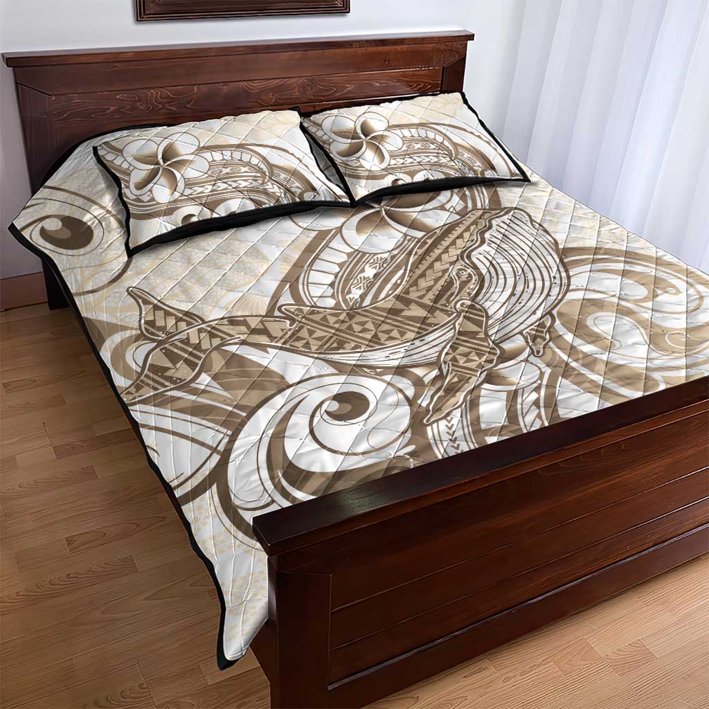 Brown Hawaii Humpback Whale Quilt Bed Set Polynesian Tribal Ocean Vibes LT14 - Polynesian Pride