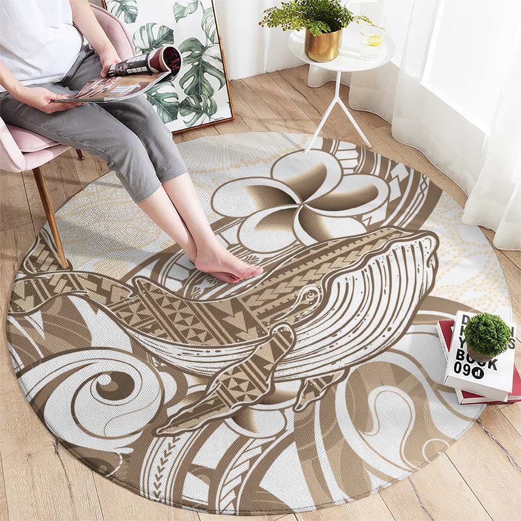 Brown Hawaii Humpback Whale Round Carpet Polynesian Tribal Ocean Vibes LT14 - Polynesian Pride