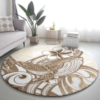 Brown Hawaii Humpback Whale Round Carpet Polynesian Tribal Ocean Vibes LT14 - Polynesian Pride