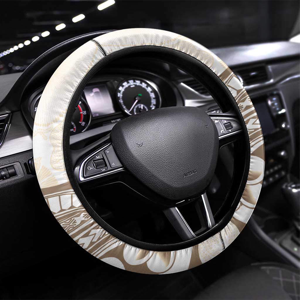 Brown Hawaii Humpback Whale Steering Wheel Cover Polynesian Tribal Ocean Vibes LT14 Universal Fit Brown - Polynesian Pride