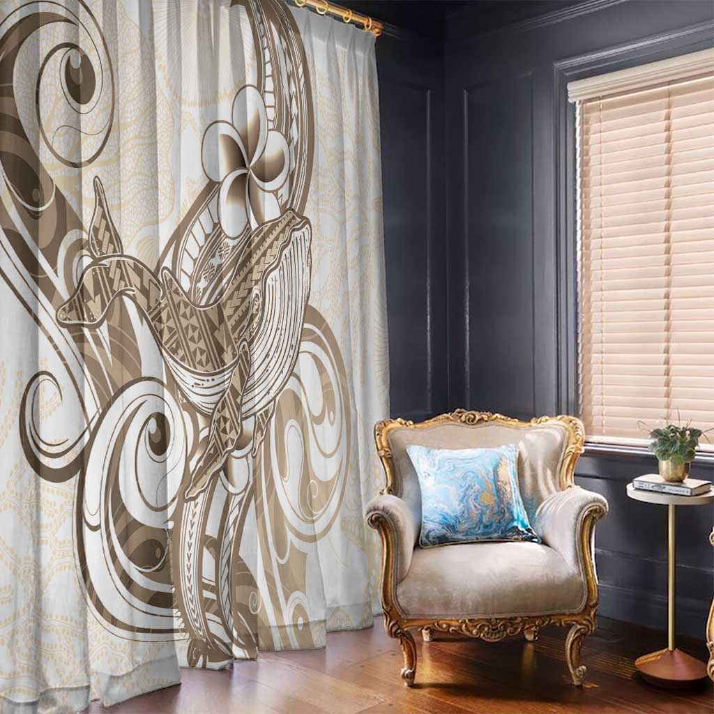 Brown Hawaii Humpback Whale Window Curtain Polynesian Tribal Ocean Vibes LT14 - Polynesian Pride