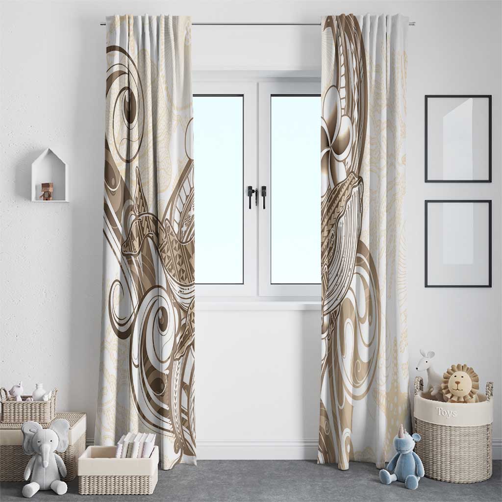 Brown Hawaii Humpback Whale Window Curtain Polynesian Tribal Ocean Vibes LT14 - Polynesian Pride