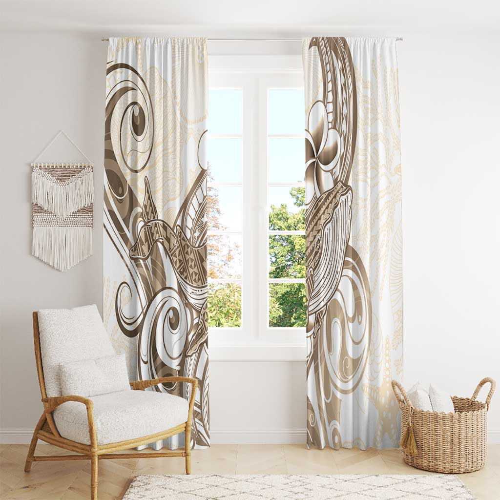 Brown Hawaii Humpback Whale Window Curtain Polynesian Tribal Ocean Vibes LT14 - Polynesian Pride