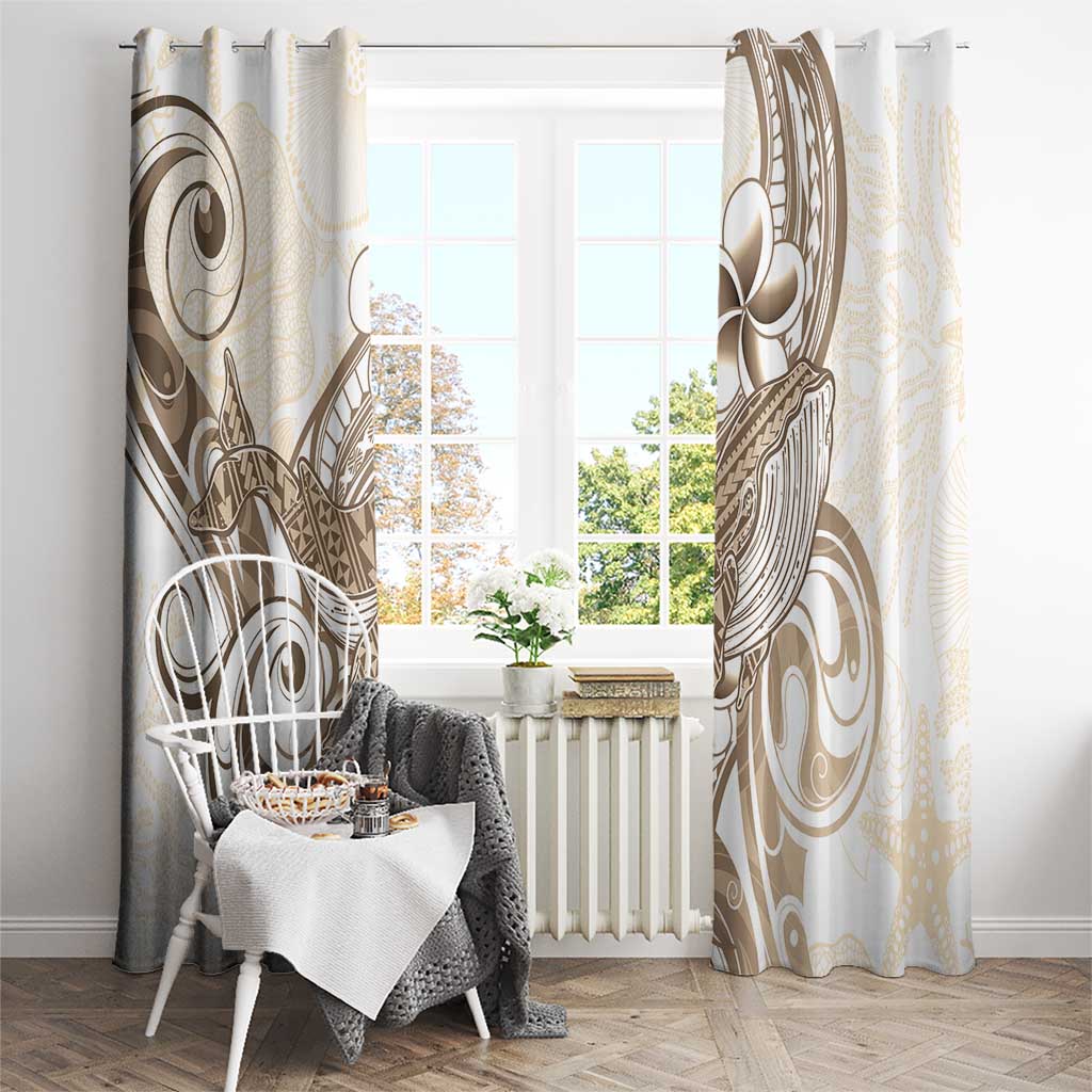 Brown Hawaii Humpback Whale Window Curtain Polynesian Tribal Ocean Vibes LT14 - Polynesian Pride