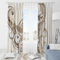 Brown Hawaii Humpback Whale Window Curtain Polynesian Tribal Ocean Vibes LT14 - Polynesian Pride