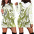 Lime Green Hawaii Hoodie Dress Humpback Whale Tattoo Polynesian Tribal Ocean Vibes