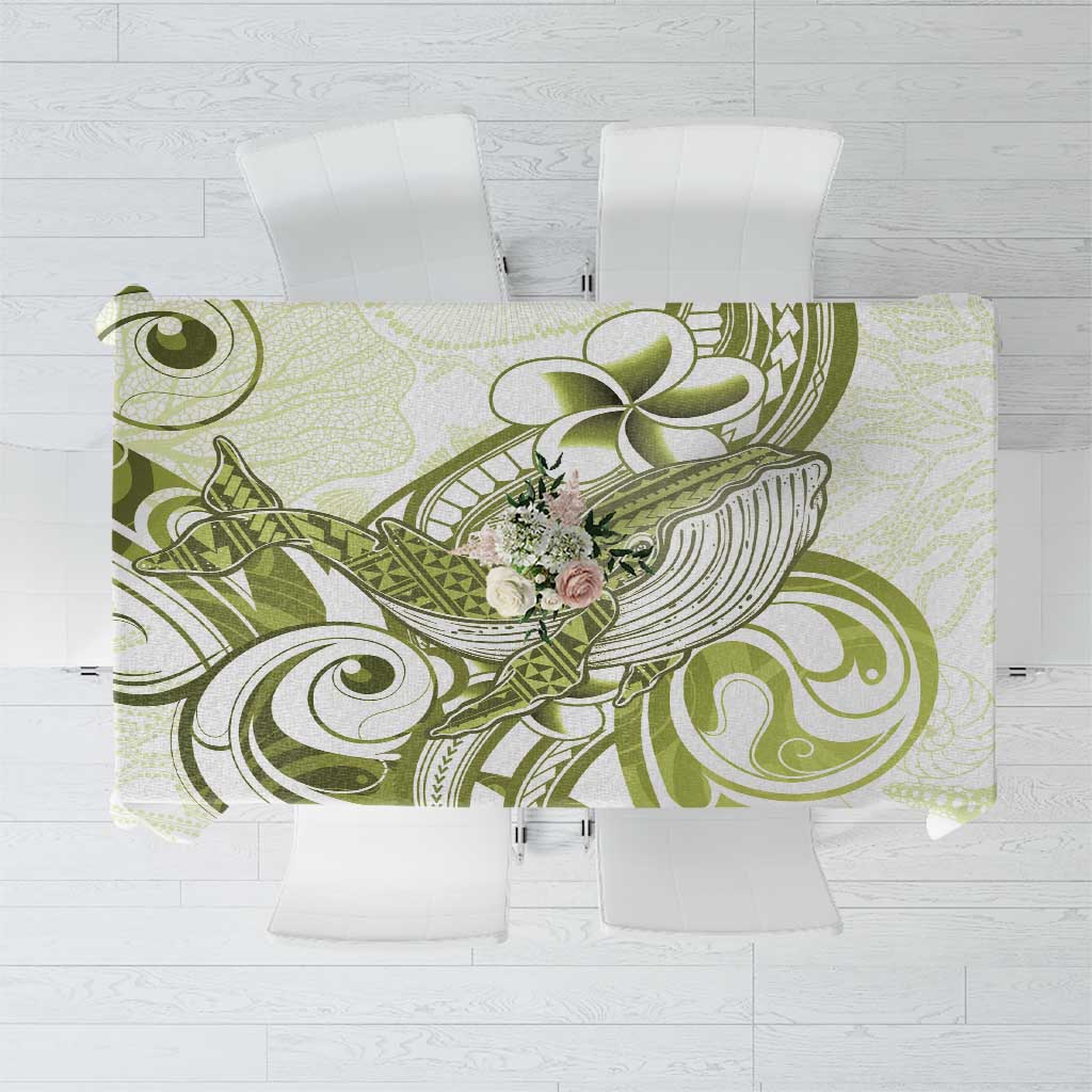 Lime Green Hawaii Tablecloth Humpback Whale Tattoo Polynesian Tribal Ocean Vibes