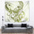 Lime Green Hawaii Tapestry Humpback Whale Tattoo Polynesian Tribal Ocean Vibes