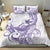 Purple Hawaii Bedding Set Humpback Whale Tattoo Polynesian Tribal Ocean Vibes