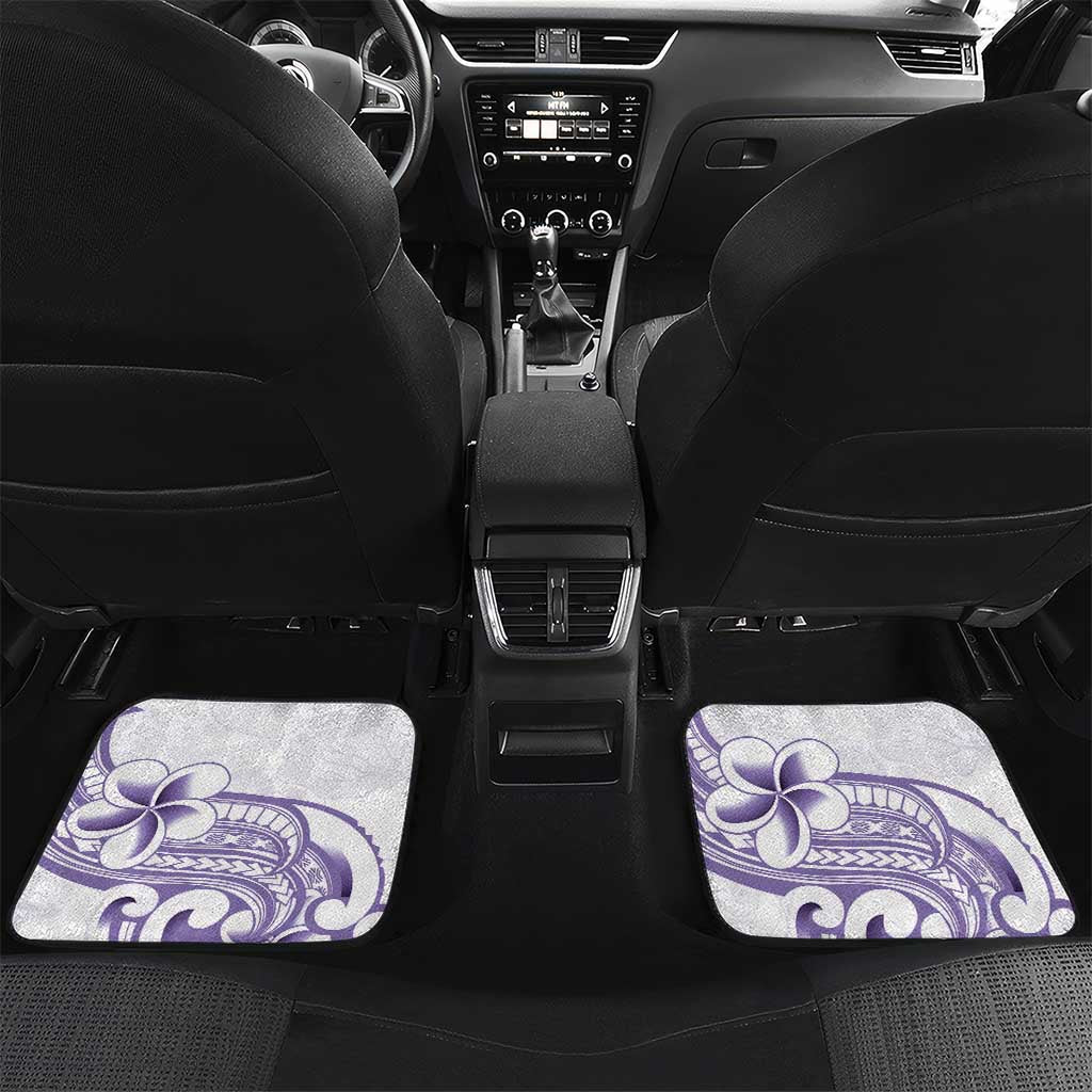 Purple Hawaii Car Mats Humpback Whale Tattoo Polynesian Tribal Ocean Vibes LT14 Set 2pcs - Back Purple - Polynesian Pride