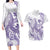 Purple Hawaii Couples Matching Long Sleeve Bodycon Dress and Hawaiian Shirt Humpback Whale Tattoo Polynesian Tribal Ocean Vibes