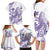 Purple Hawaii Family Matching Long Sleeve Bodycon Dress and Hawaiian Shirt Humpback Whale Tattoo Polynesian Tribal Ocean Vibes