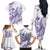 Purple Hawaii Family Matching Off The Shoulder Long Sleeve Dress and Hawaiian Shirt Humpback Whale Tattoo Polynesian Tribal Ocean Vibes