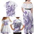 Purple Hawaii Family Matching Off Shoulder Maxi Dress and Hawaiian Shirt Humpback Whale Tattoo Polynesian Tribal Ocean Vibes