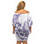 Purple Hawaii Family Matching Off Shoulder Short Dress and Hawaiian Shirt Humpback Whale Tattoo Polynesian Tribal Ocean Vibes