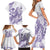 Purple Hawaii Family Matching Short Sleeve Bodycon Dress and Hawaiian Shirt Humpback Whale Tattoo Polynesian Tribal Ocean Vibes