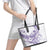 Purple Hawaii Leather Tote Bag Humpback Whale Tattoo Polynesian Tribal Ocean Vibes