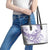 Purple Hawaii Leather Tote Bag Humpback Whale Tattoo Polynesian Tribal Ocean Vibes