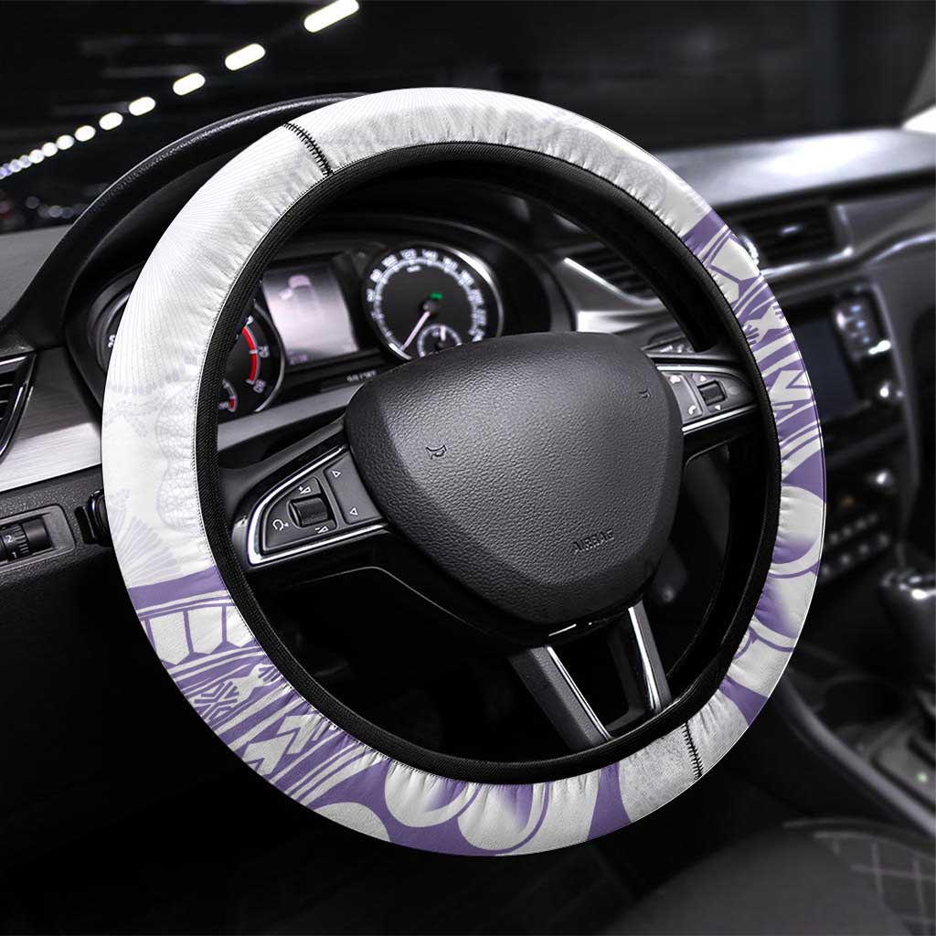 Purple Hawaii Steering Wheel Cover Humpback Whale Tattoo Polynesian Tribal Ocean Vibes