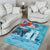 Personalised Hawaii Area Rug Humpback Whale Tattoo With Tropical Flowers