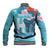 Personalised Hawaii Baseball Jacket Humpback Whale Tattoo With Tropical Flowers