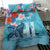 Personalised Hawaii Bedding Set Humpback Whale Tattoo With Tropical Flowers