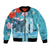 Personalised Hawaii Bomber Jacket Humpback Whale Tattoo With Tropical Flowers