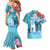 Personalised Hawaii Couples Matching Mermaid Dress and Hawaiian Shirt Humpback Whale Tattoo With Tropical Flowers