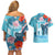 Personalised Hawaii Couples Matching Off Shoulder Short Dress and Hawaiian Shirt Humpback Whale Tattoo With Tropical Flowers