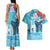 Personalised Hawaii Couples Matching Tank Maxi Dress and Hawaiian Shirt Humpback Whale Tattoo With Tropical Flowers