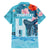 Personalised Hawaii Family Matching Off The Shoulder Long Sleeve Dress and Hawaiian Shirt Humpback Whale Tattoo With Tropical Flowers