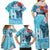 Personalised Hawaii Family Matching Off Shoulder Maxi Dress and Hawaiian Shirt Humpback Whale Tattoo With Tropical Flowers