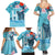 Personalised Hawaii Family Matching Summer Maxi Dress and Hawaiian Shirt Humpback Whale Tattoo With Tropical Flowers