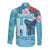 Personalised Hawaii Long Sleeve Button Shirt Humpback Whale Tattoo With Tropical Flowers