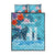 Personalised Hawaii Quilt Bed Set Humpback Whale Tattoo With Tropical Flowers