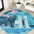 Personalised Hawaii Round Carpet Humpback Whale Tattoo With Tropical Flowers