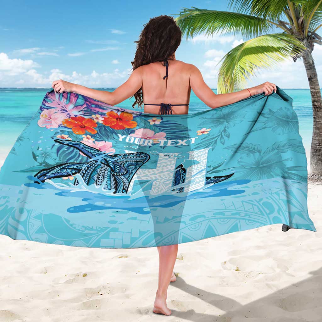 Personalised Hawaii Sarong Humpback Whale Tattoo With Tropical Flowers LT14 - Polynesian Pride