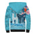 Personalised Hawaii Sherpa Hoodie Humpback Whale Tattoo With Tropical Flowers