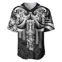 Tiki Drum Hawaii Baseball Jersey Hawaiian Kakau Tattoo Style LT14 Black - Polynesian Pride