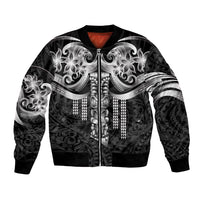 Tiki Drum Hawaii Bomber Jacket Hawaiian Kakau Tattoo Style LT14 Unisex Black - Polynesian Pride