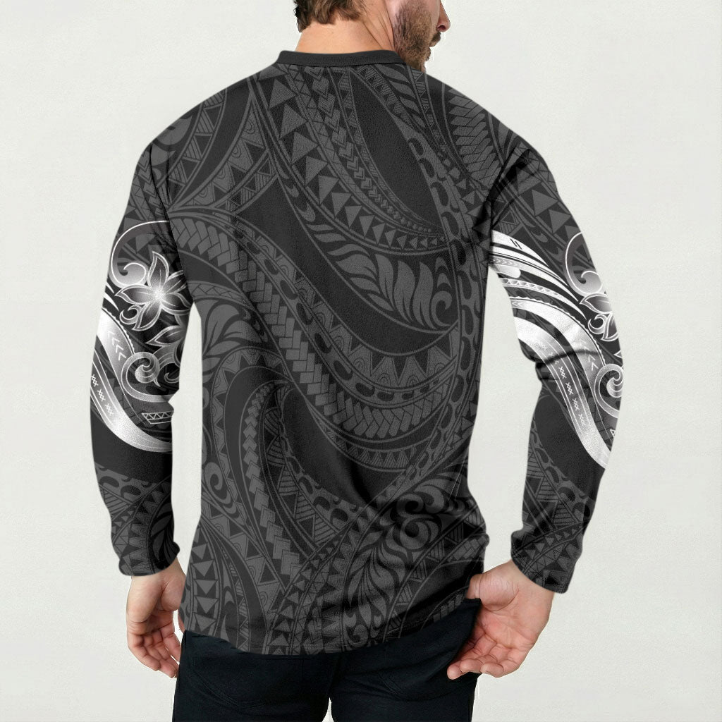Tiki Drum Hawaii Button Sweatshirt Hawaiian Kakau Tattoo Style LT14 - Polynesian Pride