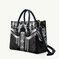 Tiki Drum Hawaii Leather Bag Hawaiian Kakau Tattoo Style LT14 Black - Polynesian Pride