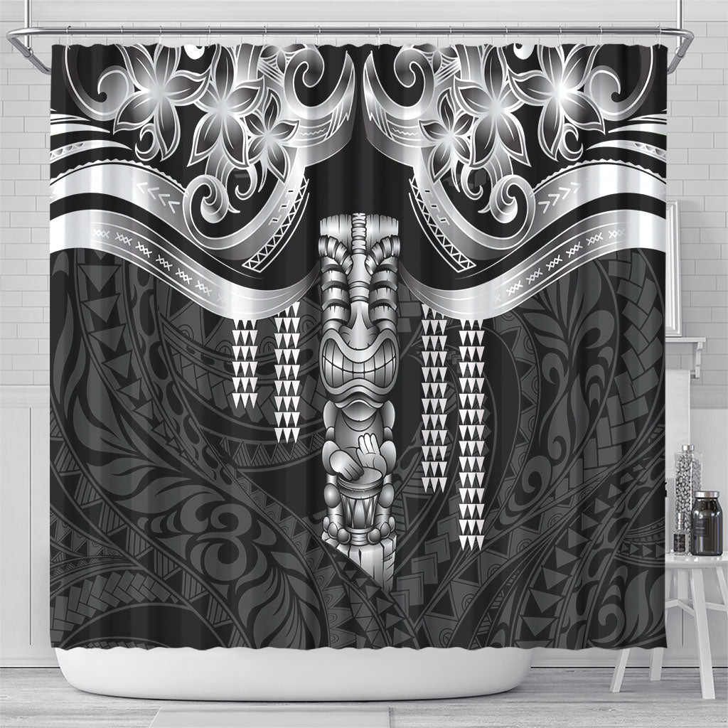 Tiki Drum Hawaii Shower Curtain Hawaiian Kakau Tattoo Style LT14 - Polynesian Pride