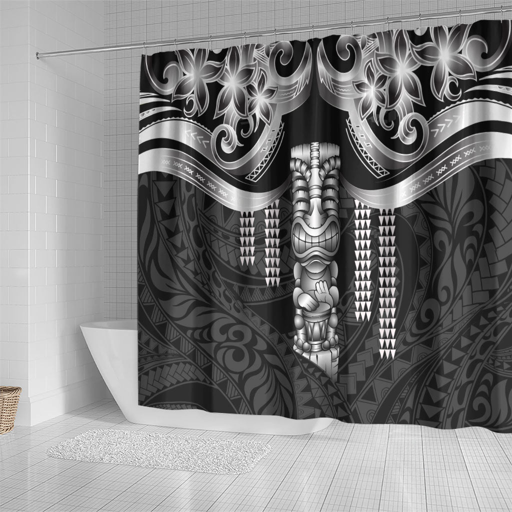 Tiki Drum Hawaii Shower Curtain Hawaiian Kakau Tattoo Style LT14 - Polynesian Pride