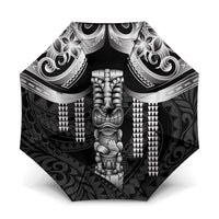 Tiki Drum Hawaii Umbrella Hawaiian Kakau Tattoo Style LT14 One Size Folded 11.42 inch Opened Diameter 37.4 inch Black - Polynesian Pride