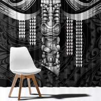 Tiki Drum Hawaii Window Curtain Hawaiian Kakau Tattoo Style LT14 - Polynesian Pride